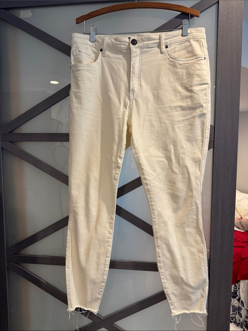 Kut from the Kloth CONNIE FAB AB ANKLE SKINNY Pale Cream  Jeans 12